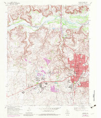 1970 Map of Borger, TX, 1983 Print
