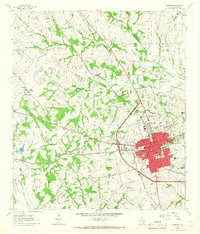 1963 Map of Brenham, TX, 1966 Print