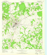 1950 Map of Crockett, TX, 1965 Print