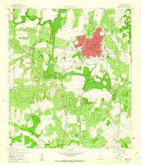 1960 Map of Cuero, TX, 1961 Print