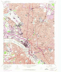 Download a high-resolution, GPS-compatible USGS topo map for Dallas, TX (1974 edition)