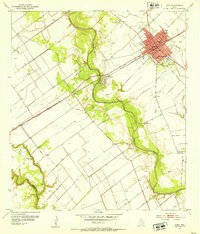 1952 Map of Edna, TX, 1953 Print