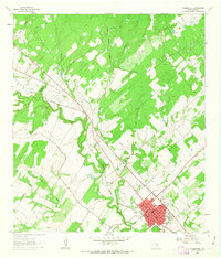 1961 Map of Floresville, TX, 1963 Print