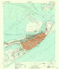 Download a high-resolution, GPS-compatible USGS topo map for Galveston, TX (1958 edition)