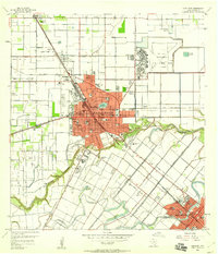 1956 Map of Harlingen, TX, 1959 Print