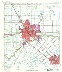 1956 Map of Harlingen, TX, 1971 Print