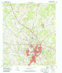 1973 Map of Henderson, TX, 1985 Print