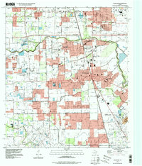 Download a high-resolution, GPS-compatible USGS topo map for Pearland, TX (1998 edition)