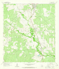 1963 Map of Pettus, TX, 1965 Print