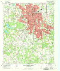1966 Map of Tyler, TX, 1970 Print