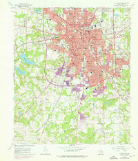 1966 Map of Tyler, TX, 1976 Print