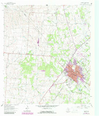 Download a high-resolution, GPS-compatible USGS topo map for Yoakum, TX (1987 edition)