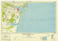 1950 Map of Corpus Christi, 1953 Print