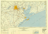 1950 Map of Houston, 1953 Print