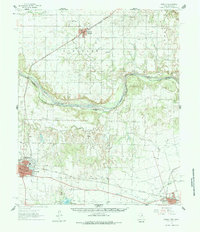 1960 Map of Quanah, TX, 1984 Print