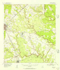 1954 Map of Skidmore, TX, 1956 Print