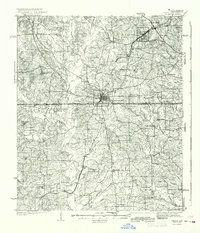 1943 Map of Cherokee County, TX, 1968 Print