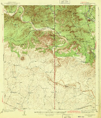 Download a high-resolution, GPS-compatible USGS topo map for Turkey Mountain, TX (1943 edition)