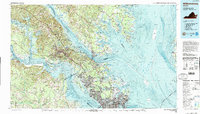 Download a high-resolution, GPS-compatible USGS topo map for Williamsburg, VA (1990 edition)