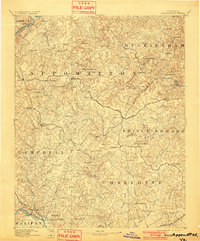 1892 Map of Appomattox, 1901 Print