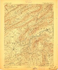 1890 Map of Christiansburg, 1895 Print