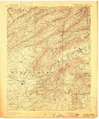 1890 Map of Christiansburg, 1900 Print