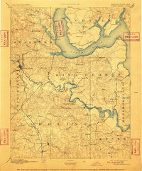 1894 Map of Fredericksburg, 1910 Print