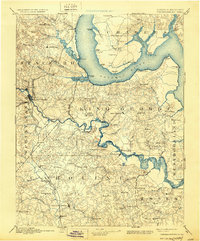 1894 Map of Fredericksburg, 1930 Print