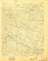 1892 Map of Goochland, 1897 Print
