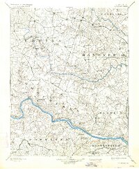 1892 Map of Goochland, 1934 Print