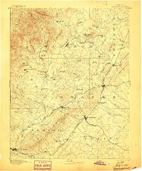 1892 Map of Gordonsville, 1899 Print