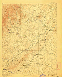1892 Map of Gordonsville, 1907 Print