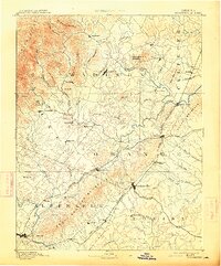 1892 Map of Gordonsville, 1914 Print