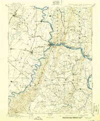 1893 Map of Harpers Ferry, 1939 Print