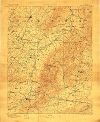 1892 Map of Harrisonburg, 1907 Print