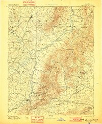 1892 Map of Harrisonburg, 1901 Print