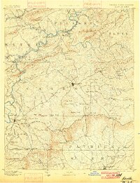 1896 Map of Surry County, VA, 1900 Print