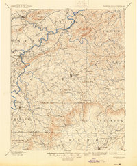 1896 Map of Hillsville, VA, 1945 Print