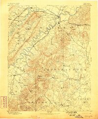 1893 Map of Luray, 1898 Print