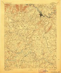 1892 Map of Lynchburg, 1906 Print