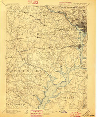 historical topo map of Fairfax County, VA in 1897