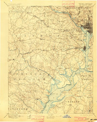 historical topo map of Fairfax County, VA in 1897