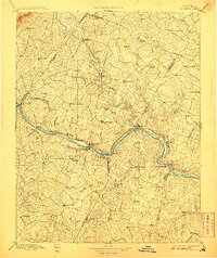 1897 Map of Palmyra, VA, 1907 Print