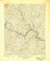 1897 Map of Palmyra, VA, 1945 Print