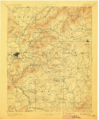 1891 Map of Roanoke, 1907 Print