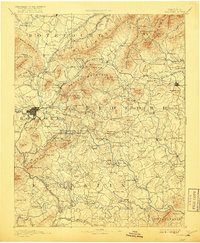 1891 Map of Roanoke, 1918 Print