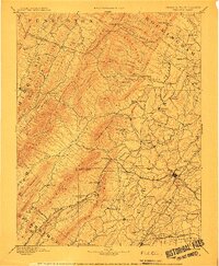 1894 Map of Staunton County, VA, 1913 Print