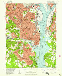 Download a high-resolution, GPS-compatible USGS topo map for Alexandria, VA (1958 edition)