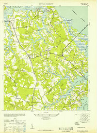 Download a high-resolution, GPS-compatible USGS topo map for Benns Church, VA (1952 edition)