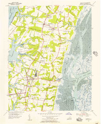 1955 Map of Eastville, VA, 1956 Print